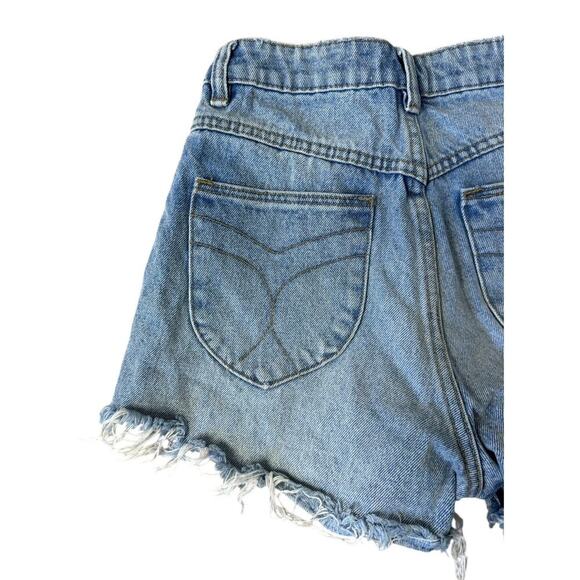 ROLLA’S Dusters High Rise Slim Cut Off Jean Shorts G’Day Mate Aussie 5 Size 23 - Picture 6 of 8